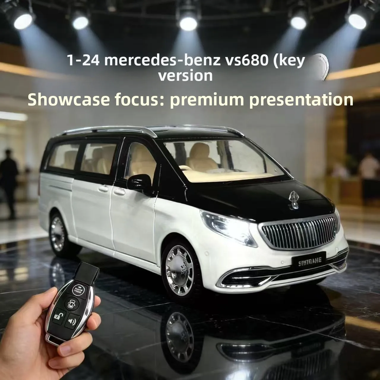 

Машинка на радиоуправлении 1:24 S680 MPV, литая модель из сплава, со звуком и светом, откатывающаяся машинка для детей