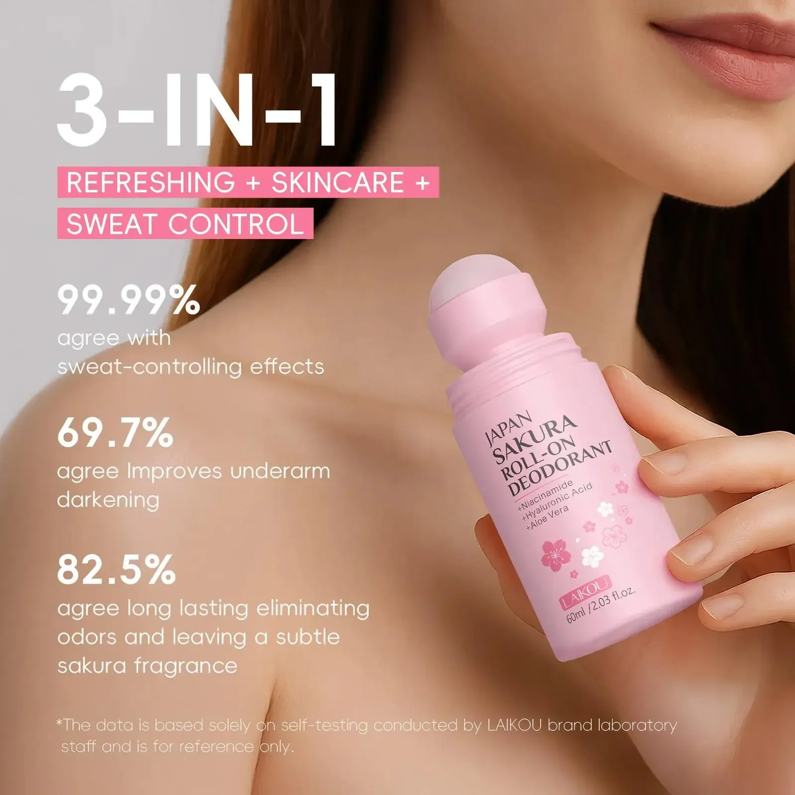 Japan Sakura Roll On Deodorant 60ml Long Lasting Natural Fragrance Fresh Aroma Perfume For Women Men
