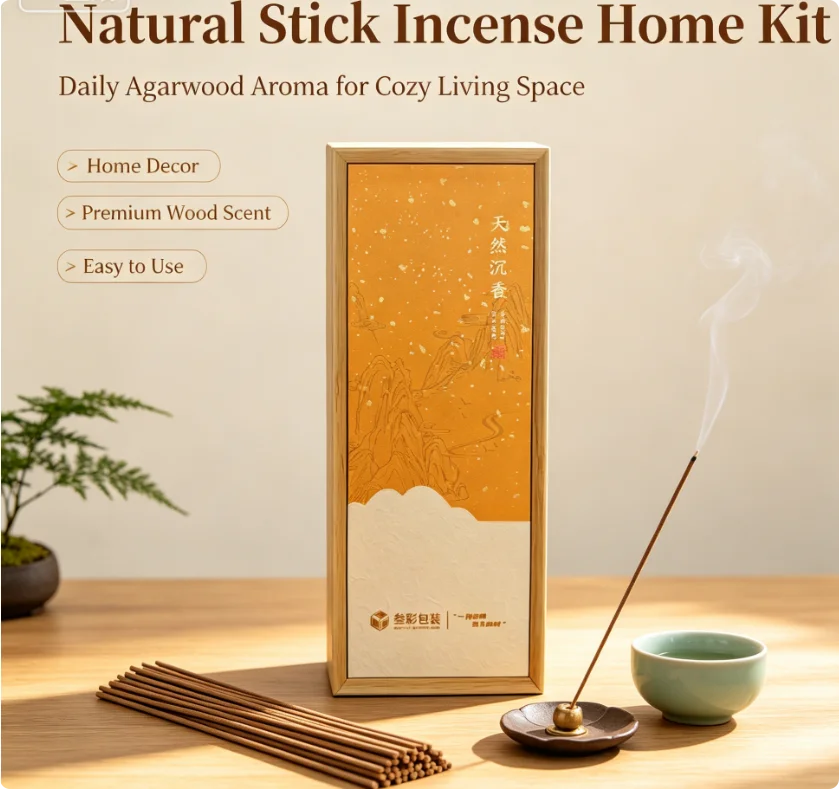 Natural Stick Incense Gift Box Complete Incense Burner Kit Oriental Fragrance For Yoga Tea Room Relax Decor