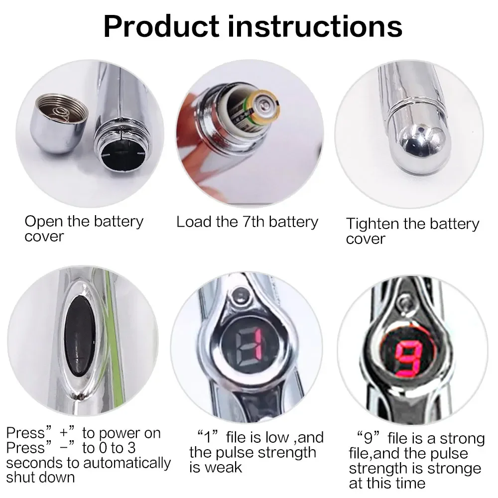 3 IN 1 Electronic Acupuncture Pen Laser Point EMS Meridian Energy Massage Pen Microcurrent Pulse Massager Muscle Massager Stick
