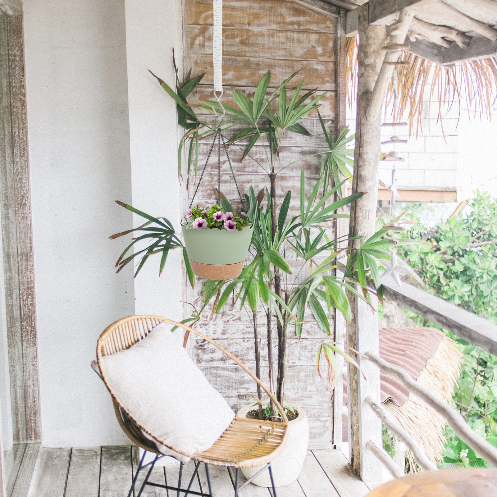 

2Pcs Plant Pot Hanging Rope Extenders Durable Cotton Rope Adjustable Length for Indoor Outdoor Flower Basket Hanger Holder