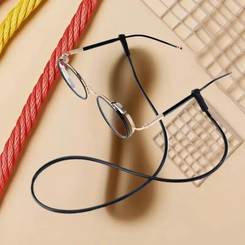 남성용 및 여성용 안경 액세서리: 체인이 포함된 방수 실리콘 안경 스트랩