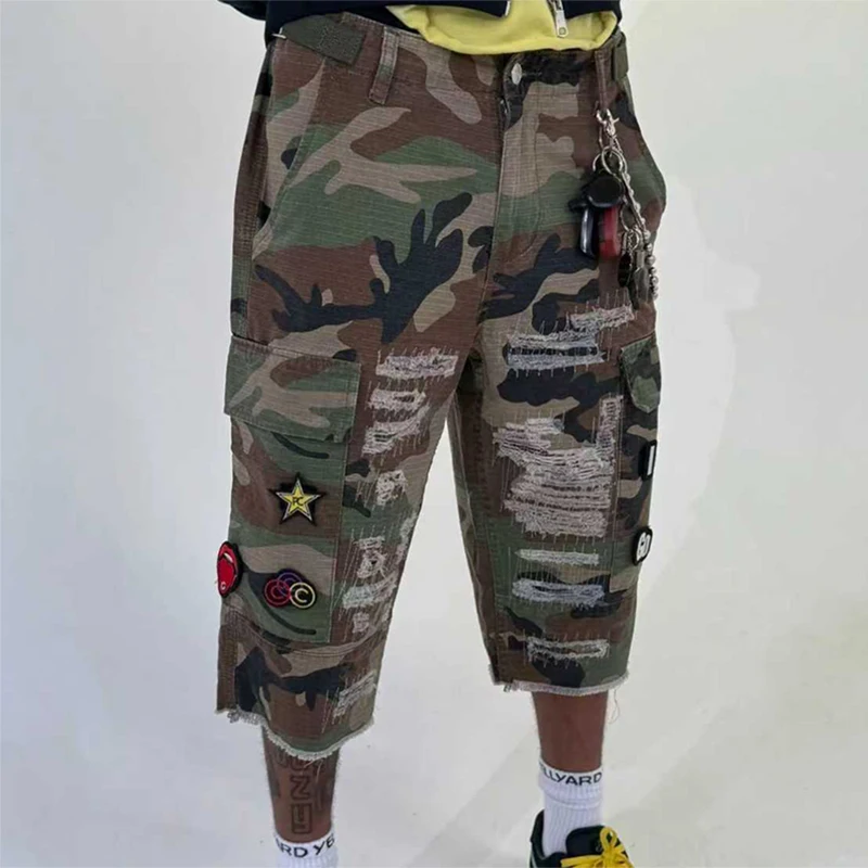 

Мужские повседневные камуфляжные рабочие шорты Project Capri с уникальным дизайном, забавными нашивками и прямым кроем из хлопка