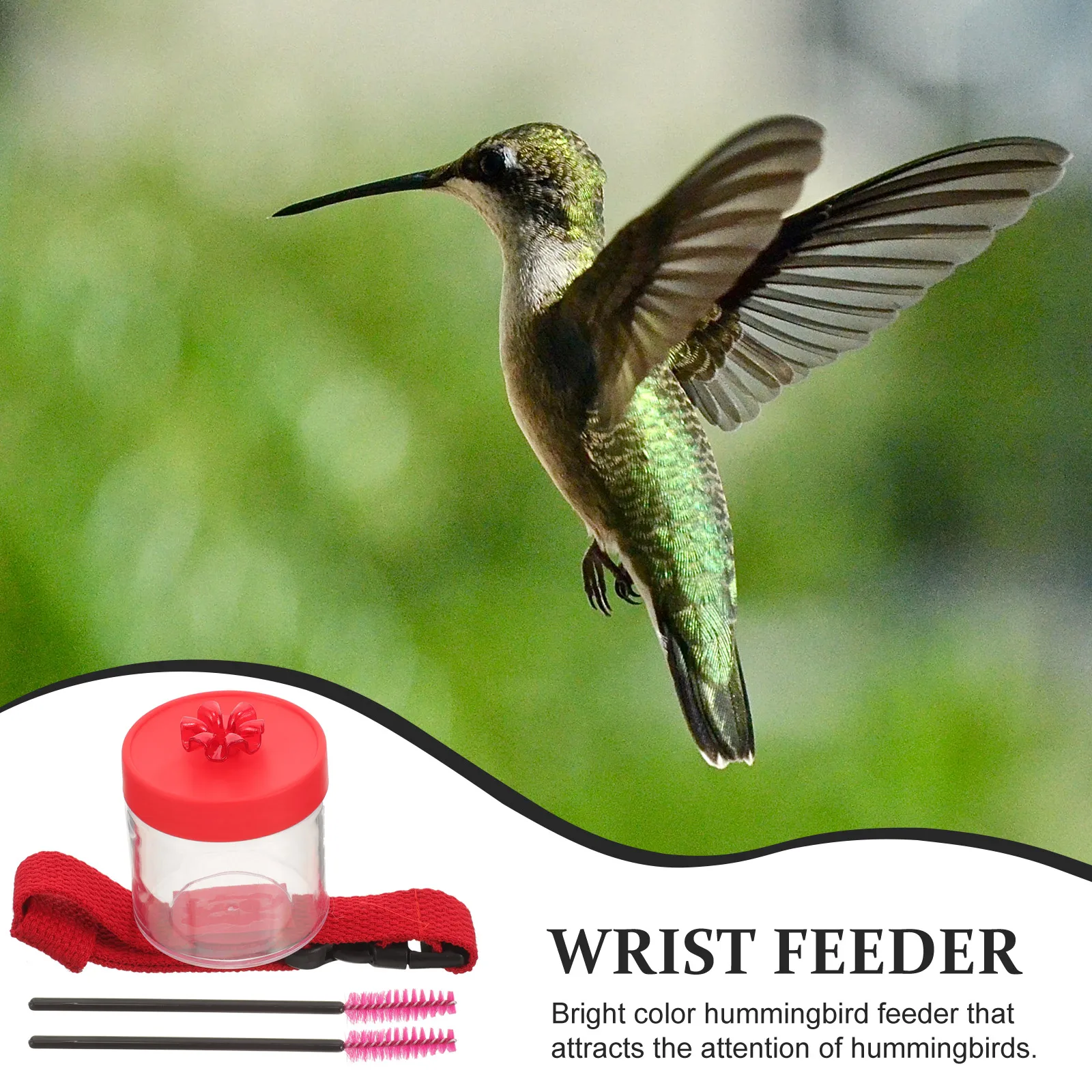 

Hummingbird Feeder Hand Held Handheld Hexagon Wearable Flower Feeders Plastic Wrist