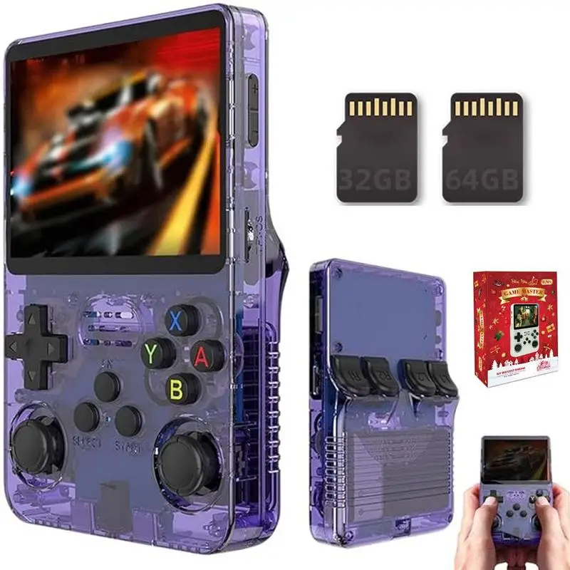 R36s Handheld Retro Game Console, 1 Count Rechargeable Portable Pocket Game Console with 3.5-inch IPS Screen, Linux System Game