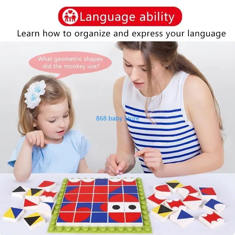 29ee 208pcs Holz Puzzle Puzzle Geometrisches Denken Trainingsspiel Kinder lernen