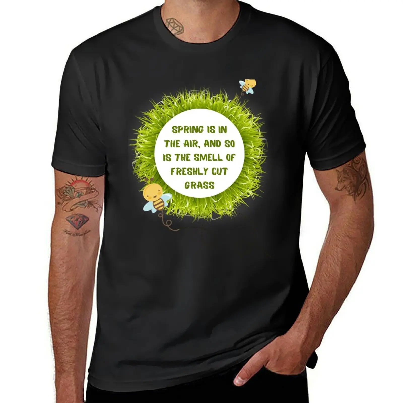 Spring is in the air, and so is the smell of freshly cut grass T-shirt summer tops vintage clothes tops t shirts for men pack