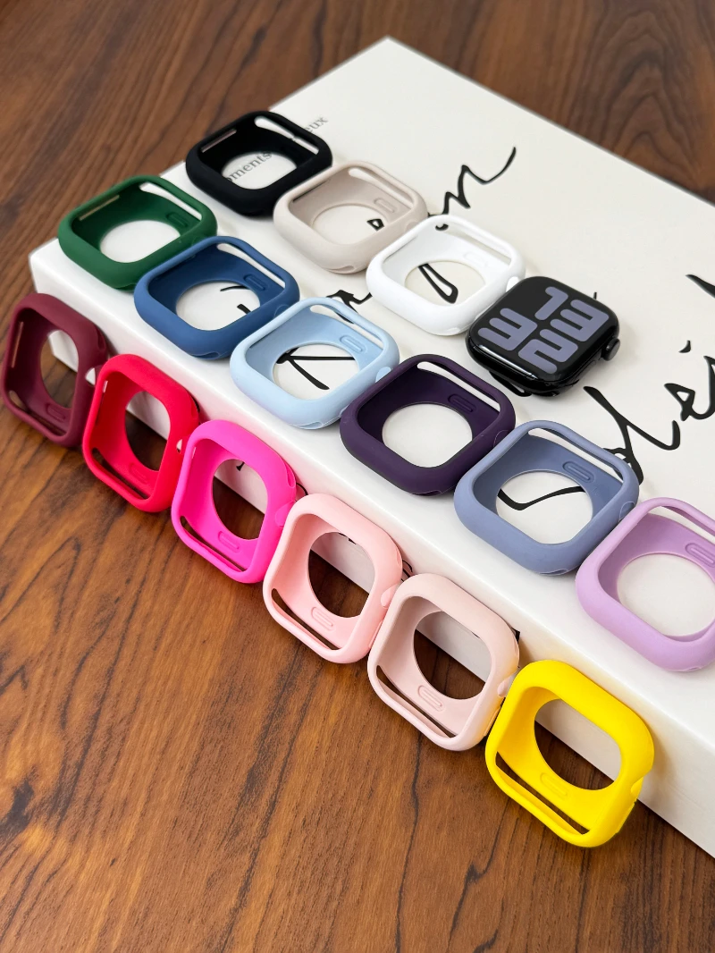 Silikonhülle für Apple Watch 11-10 46 mm 42/38/40/44/41/45 mm Zubehör Stoßstangenschutzabdeckung iWatch Serie 9 8 7 6 5 4 3 SE