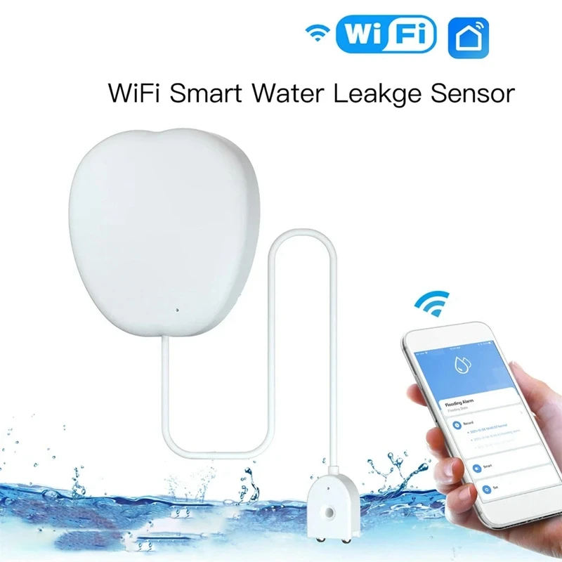 New Tuya Wifi Smart Water Flood Sensor Water Leak Detector Flood Notification Alarm Overflow Alarm System Smart Life