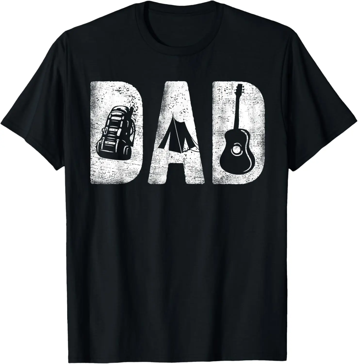 Camping Dad Classic Bold Font Father's Day Camp Daddy T-Shirt 100% Cotton Trendy Y2K Short-Sleeve Tee-Soft, Quick-Drying,