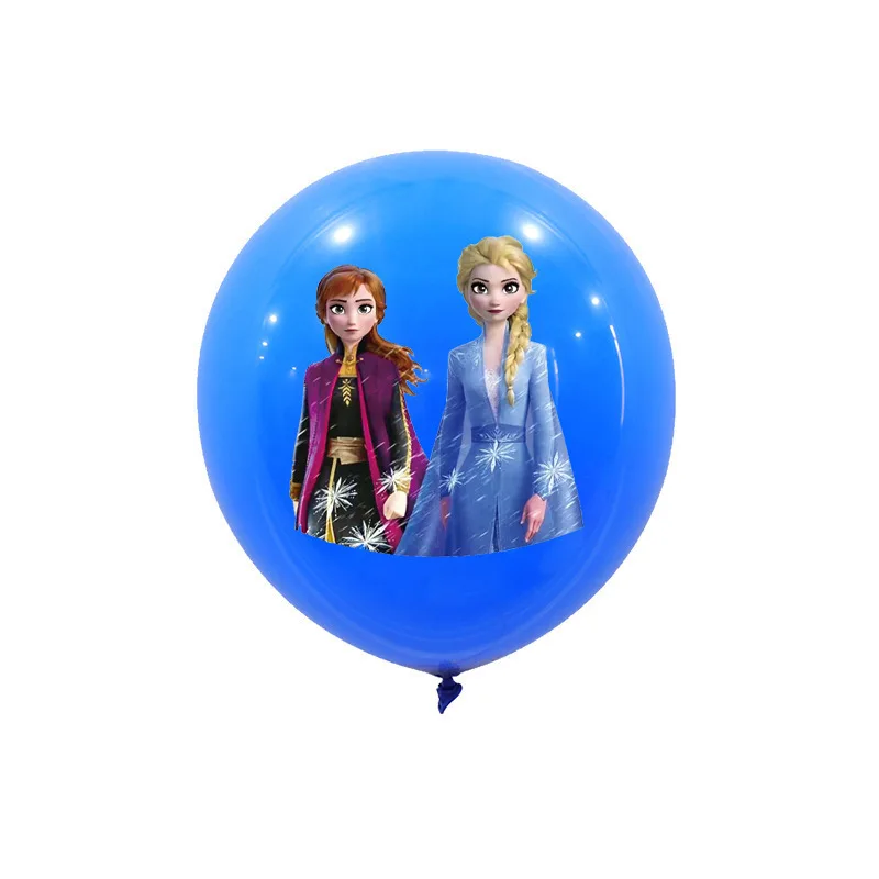 10 pezzi Frozen Princess Blue Purple Latex Balloon Girl Frozen Decoration Supplies 12 pollici Princess Theme Print Baby Shower Globos