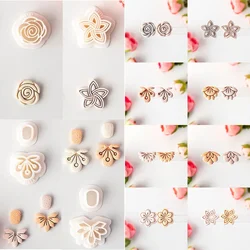 Flower Series Rose/Lotus/Sakura/BlueBell Clay Mold Cutting Soft Clay Earring Jewelry Pendant Design DIY Hand Made Clay Tool Gift