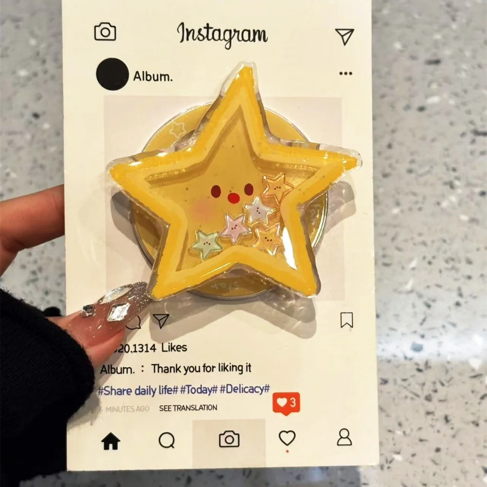 

Korea Cute Cartoon Quicksand Starfish for Magsafe Griptok Holder Phone Finger Ring Stand Support for IPhone 15 Girl Bracket