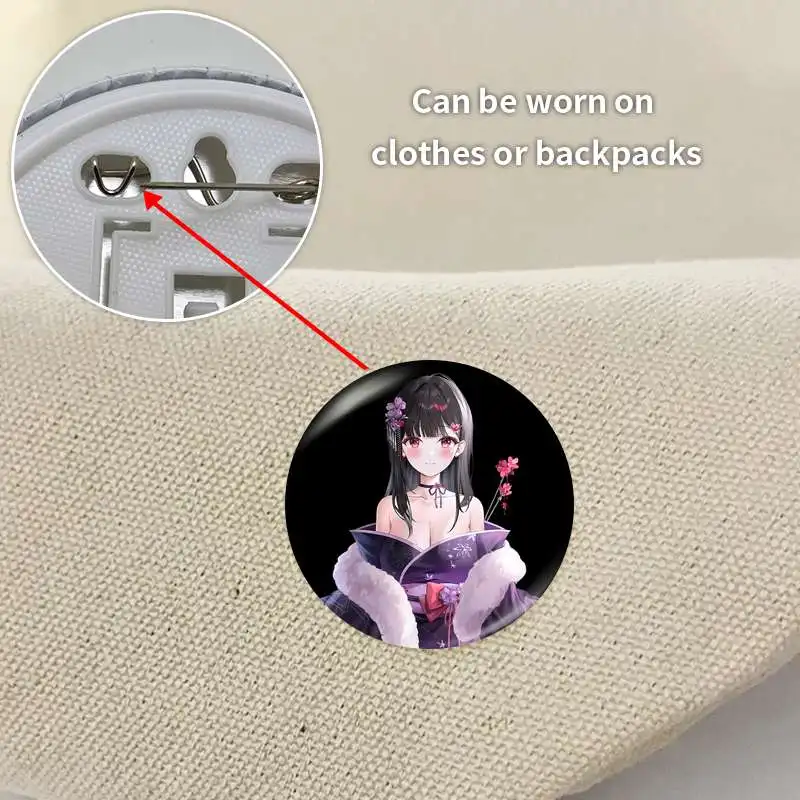 Mochizuki Kaede Channel Virtual Youtuber Game Anime Character Soft Button Badge Brooch anchor Peripherals Pin Pupil