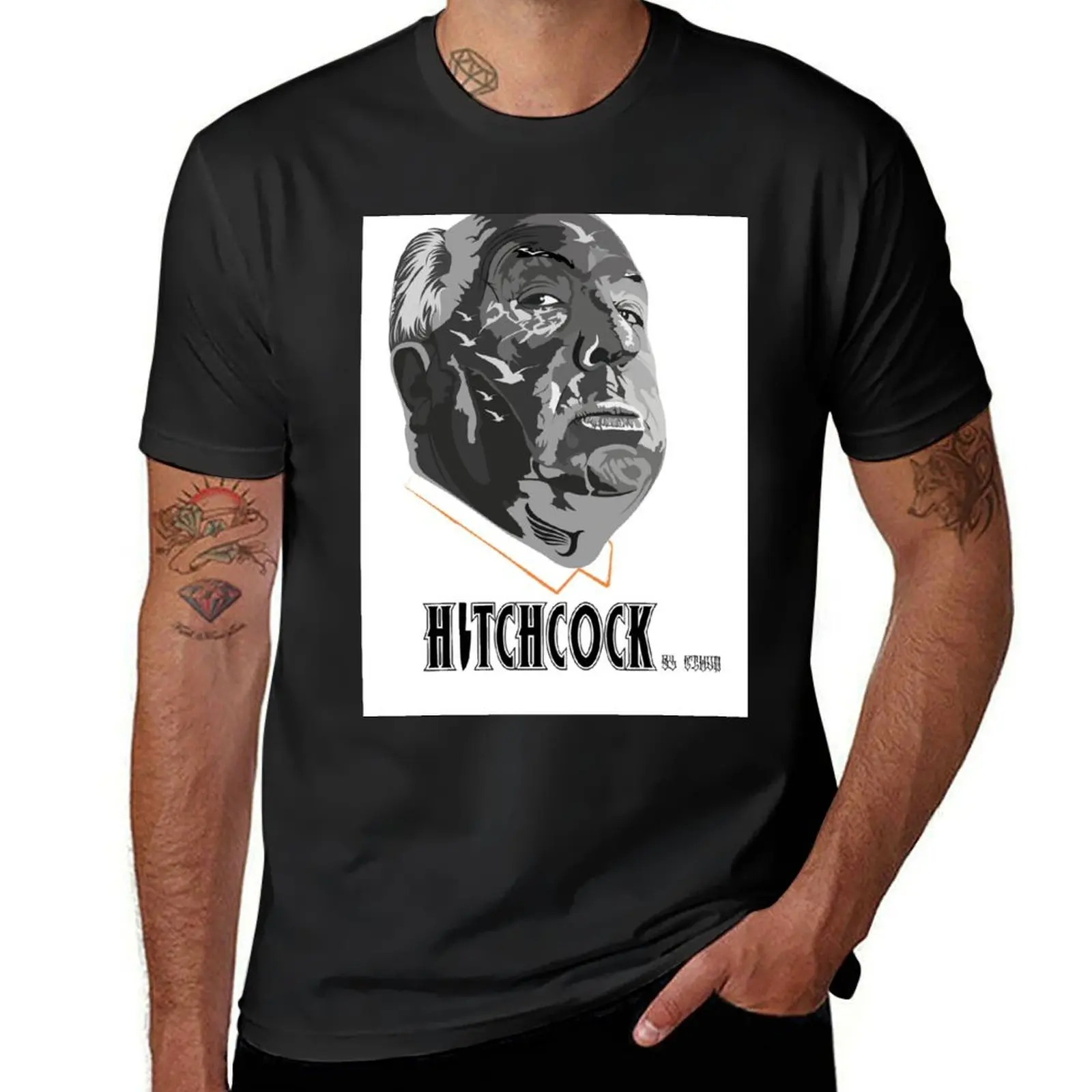 Hitchcock T-Shirt summer tops aesthetic clothes boys animal print tops plain t shirts men