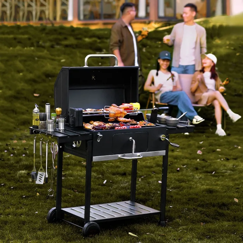 

Multifunctional black stainless steel grill, outdoor grill for home use