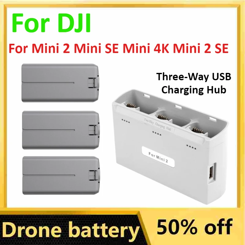 Drone Battery 2250mah for DJI Mini 2 Mini SE Mini 4K Mini 2 SE +Three-Way USB Charging Hub for Mini 2 Camera Drones  Accessories