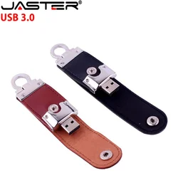 JASTER Leather USB 3.0 Flash Drive 8GB 16GB 32GB 64GB 128GB Gifts Key Chain Pen Drives High Speed Memory Stick U Disk Pendrive