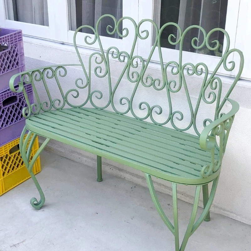 

Outdoor Double-Person Chair Courtyard Wrought Iron Park Villa Garden Balcony