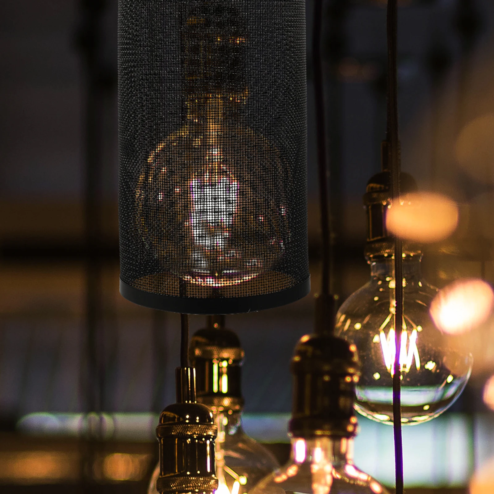 

Iron Lamp Shade Cover Black Mesh Hollow Geometric Design for Table Floor Wall Lamps Home Decor Modern Simple for Living