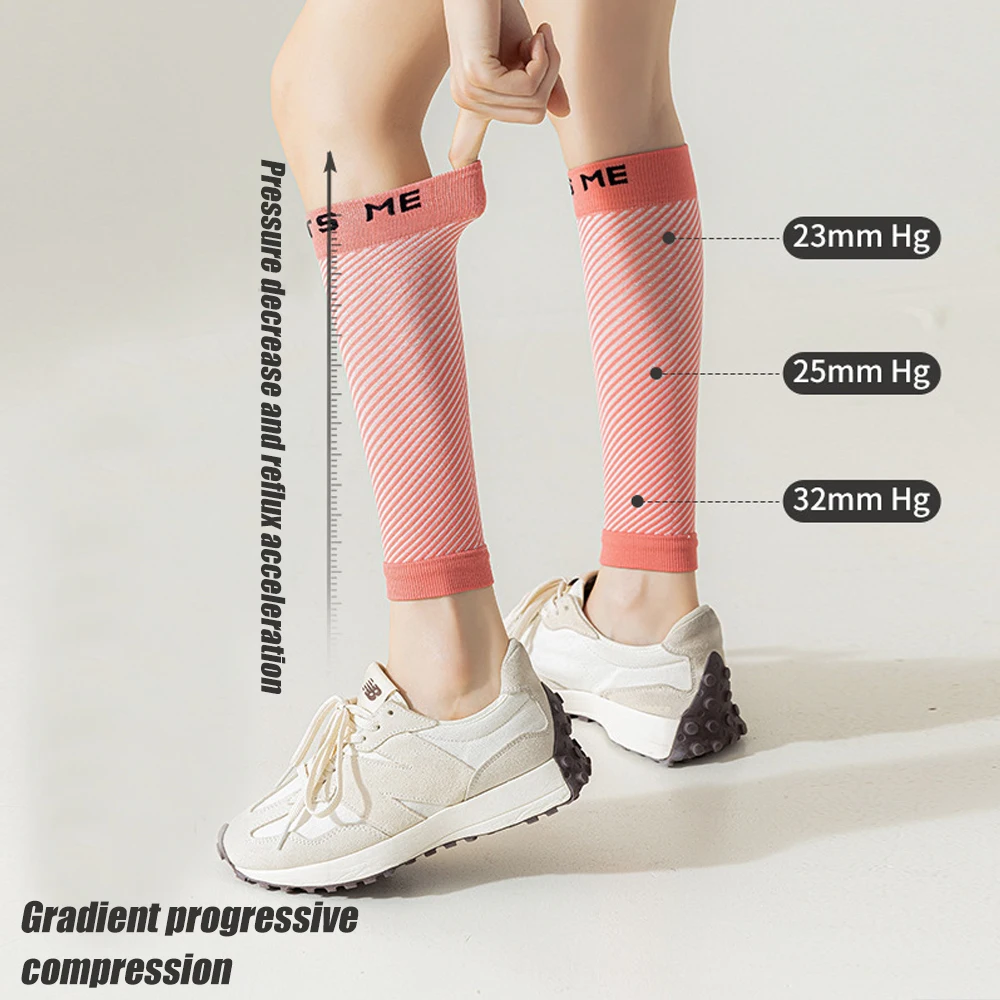 1Pair Sport 23-32mmHg Calf Compression Sleeve Wide Calf Sleeve Brace Compression Socks for Leg Support, Shin Splint, Pain Relief