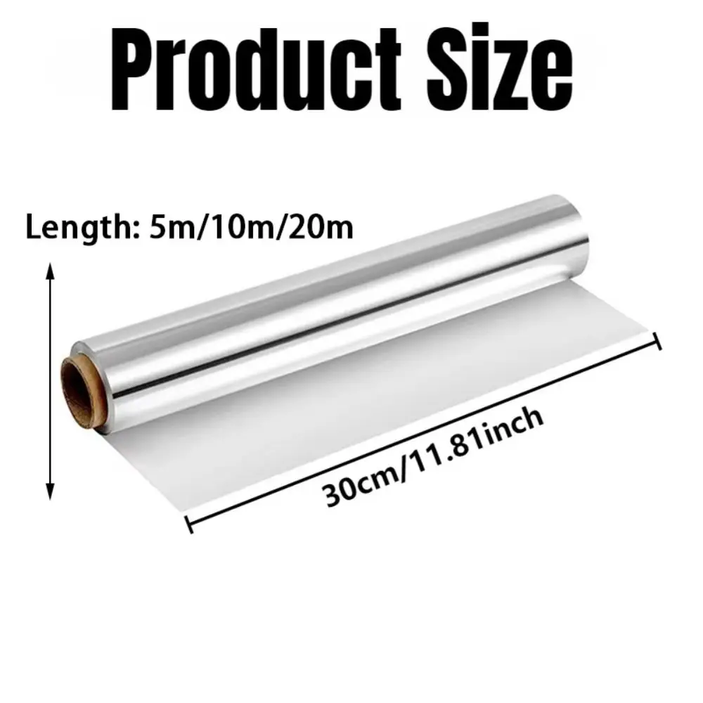 Disposable Tin Foil Paper Kitchen Baking Aluminum Tin Foil Roll Papers Air Fryer Oven Food Grade BBQ Baking Tools 5m/10m/20m view 5
