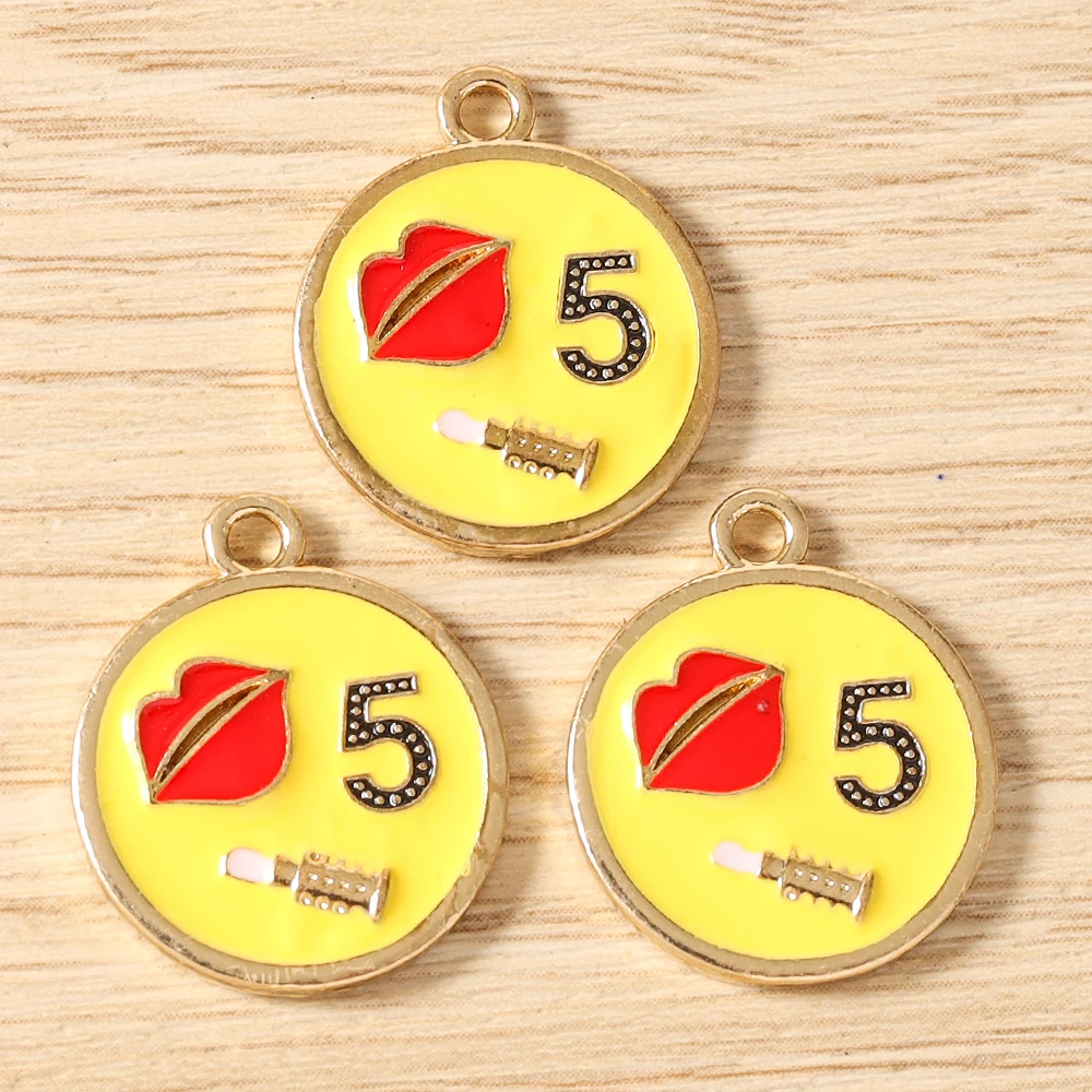 Tusember 10 Stück/Set Niedliche Emaille-Lippenstift-Anhänger für die Herstellung von Ohrringen, Halsketten, Armbändern, DIY-Schmuckzubehör – Detail 7