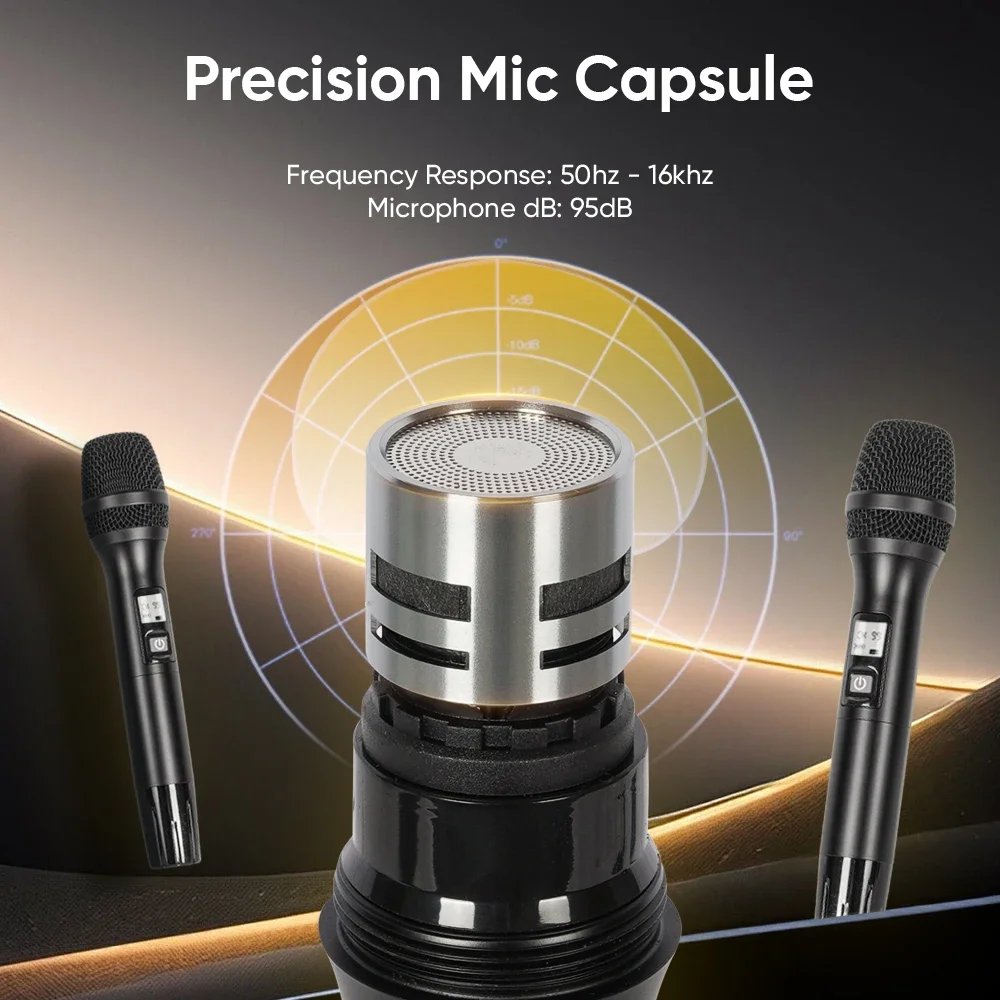 DF204 Professional Wireless Microphone karaoke Home System Stage Performances UHF Dynamic 4 Channel Handheld Mic for Party DJ