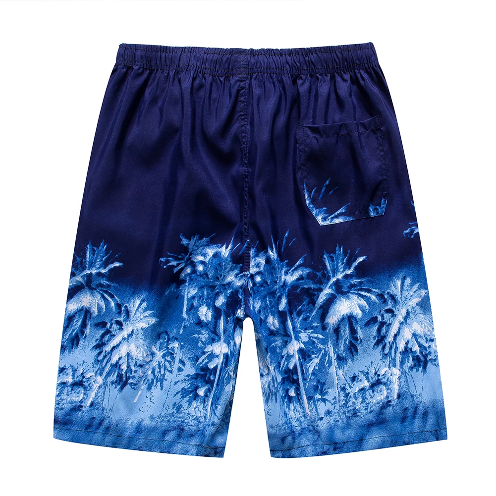 Men Beach Shorts Quick-dry Coconut Trees Printing Pattern Loose Casual Oversize Boxer Shorts
