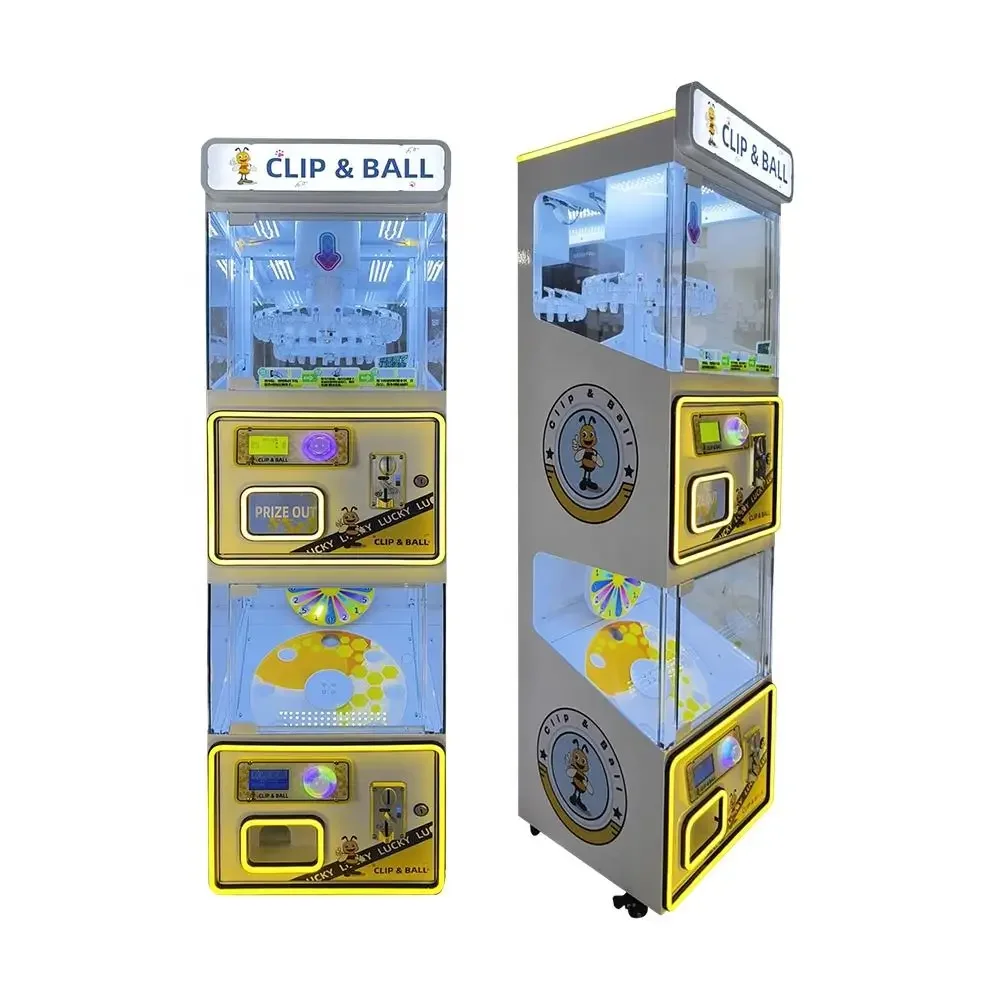 2 in 1 Lucky Nine Mini 24 Clip Prize Clamp and  Ball Gift Game Machine Gashapon  Toys Vending Machine for mall