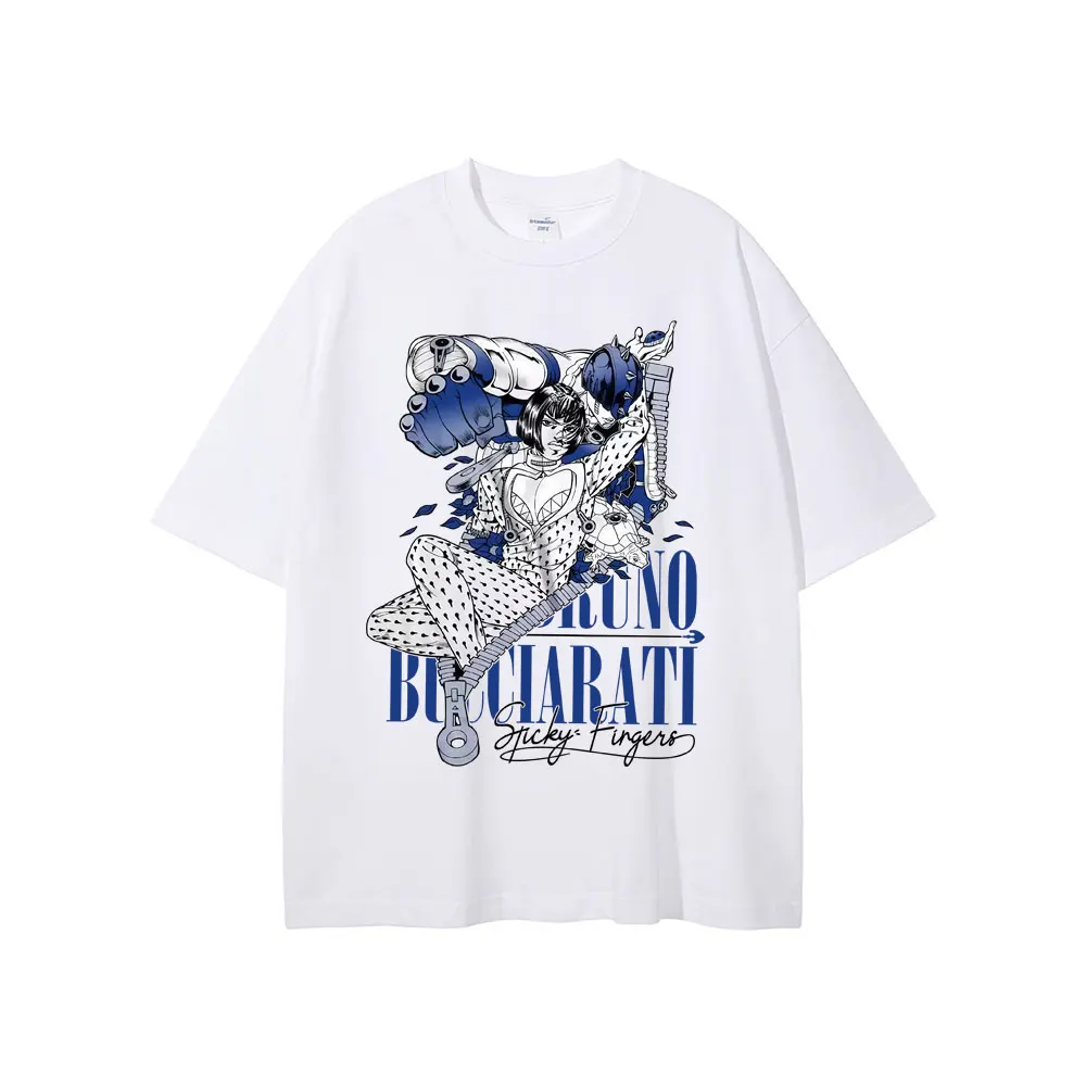 Anime Jojo Bizarre Adventure Giorno Giovanna Graphic T-shirts Men Women Clothing Manga Vintage Harajuku Short Sleeve T Shirts