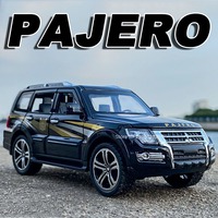 1:32 Mitsubishi Pajero EVO 9 Model Toy Cars Alloy Diecast Sound Light Doors Opened Pull Back Ornament Vehicles for Boys Gifts
