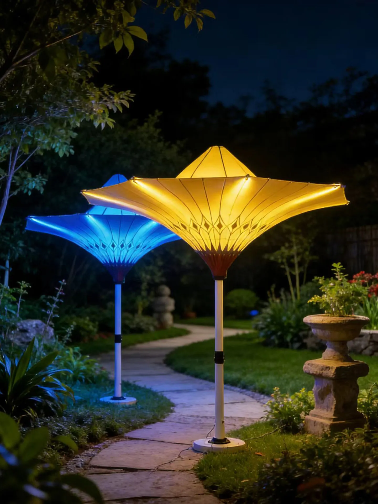 & Outdoor Artistic Design Aluminum Alloy Advertising Parasol for Commercial Use in Courtyards Guesthouses Hotels