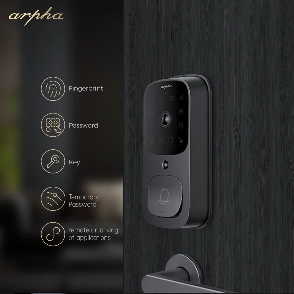 

Arpha AL501 Security Deadbolt Smart Lock 3 In One Doorbell Camera Two-way Talk With Tuya App