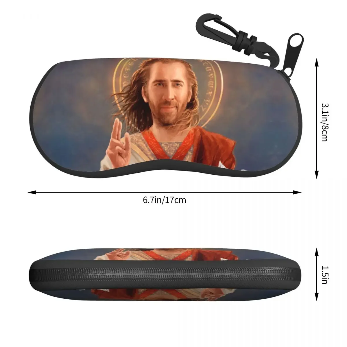 Saint Nicolas Cage Shell Eyeglasses Case Men Women Cool Funny Meme Glasses Case Sunglasses Box Pouch