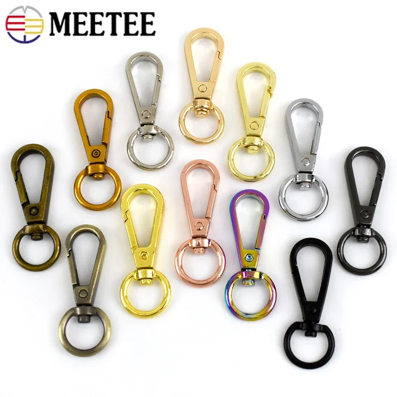 10-100Pcs Meetee 13mm Metal Buckle KeyChain Swivel Lobster Clasp Carabiners and Bag´s Hook Connect Buckles Hardware Accessory