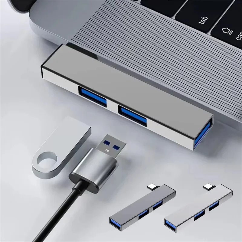 3 In 1 Type C HUB Adapter 3 Ports USB Splitter OTG Adapter USB Extender USB Type C To 3 USB Splitte For PC Computer Accessories