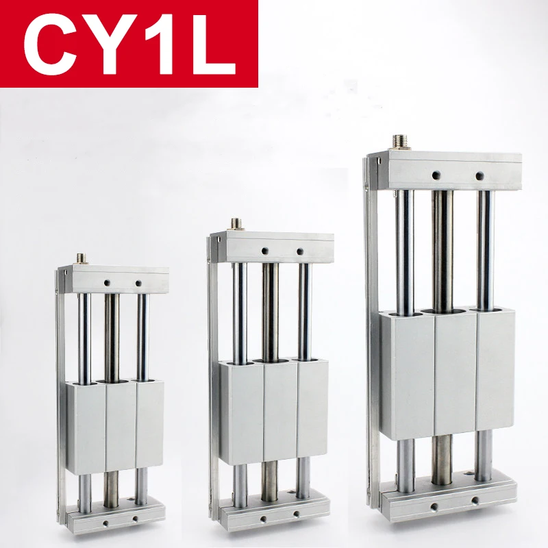CY1L Magnetic Couple With Guide Rail Rodless Pneumatic Cylinders 10/15/20/25/32/40-50X100X150 Long Stroke Bese Customized