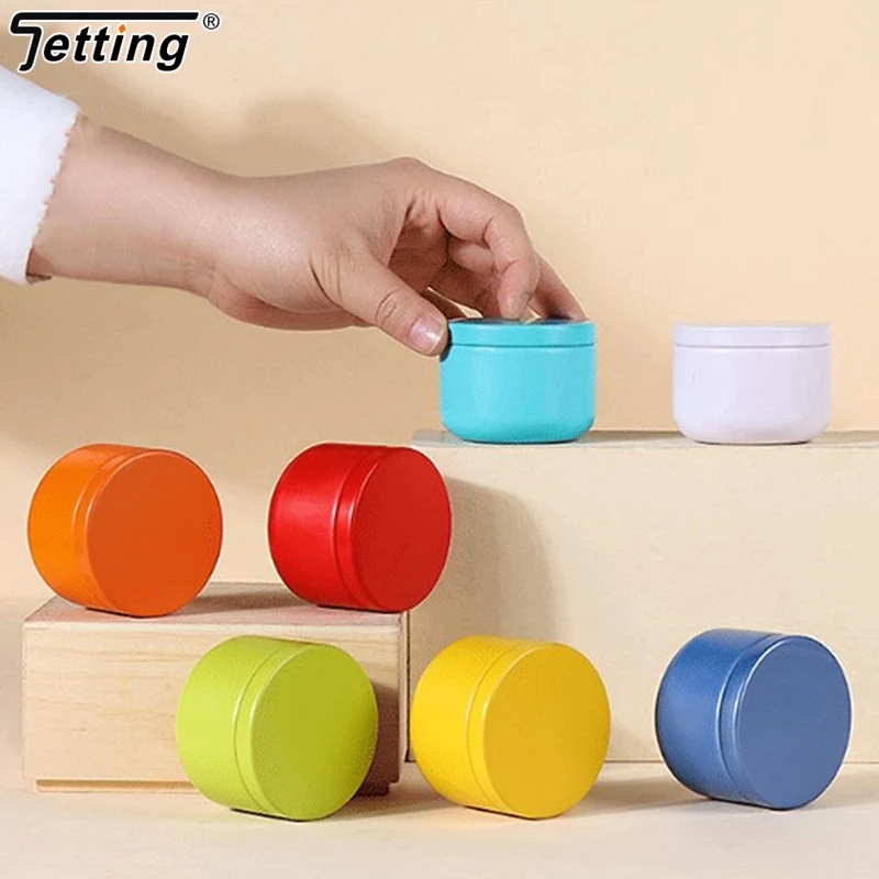 1Pcs Portable Solid Color Mini Tin Box Tea Sealed Jar Packing Boxes Jewelry Candy Small Storage Can Coin Earring Headphones Case