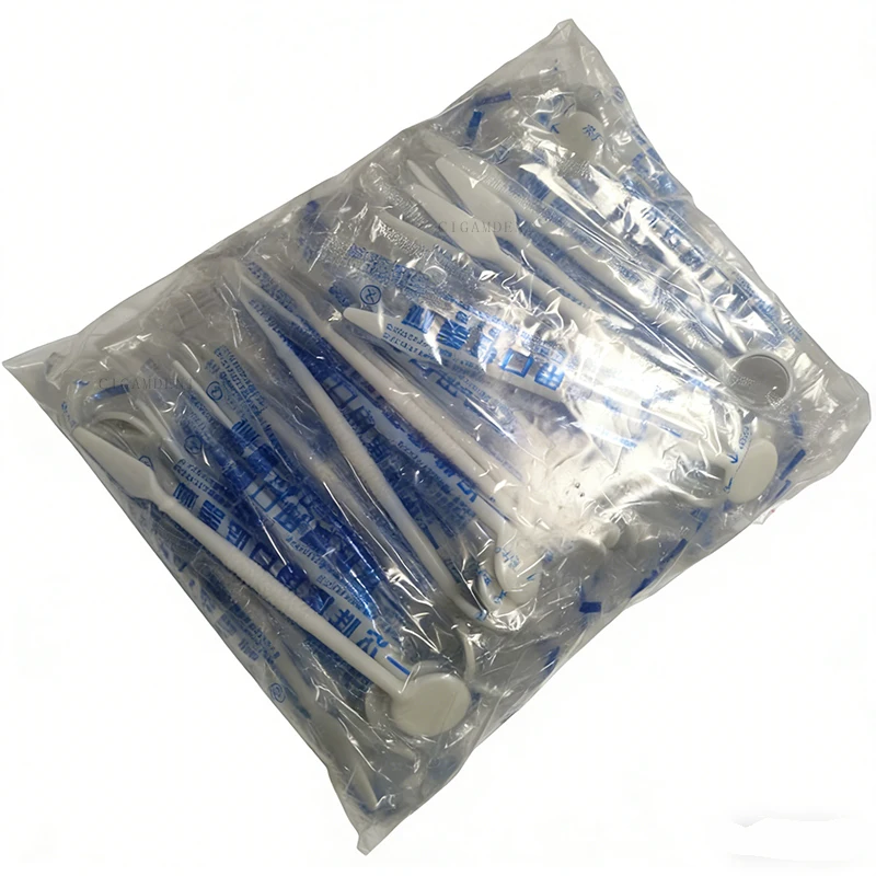 100Pcs Plastic Dental Oral Mirror Disposable Mouth Photo Mirrors Dentist Tool Teeth Whitening Exam Glass Reflector Instrument