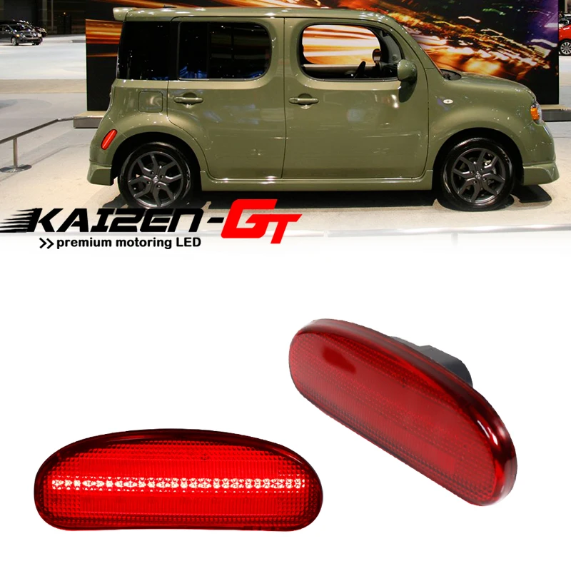 

Smoked/Red Lens Red LED Rear Bumper Side Marker Lights For 2009-2014 NISSAN CUBE Fender Flare Lamp Driving Light Parking Lights