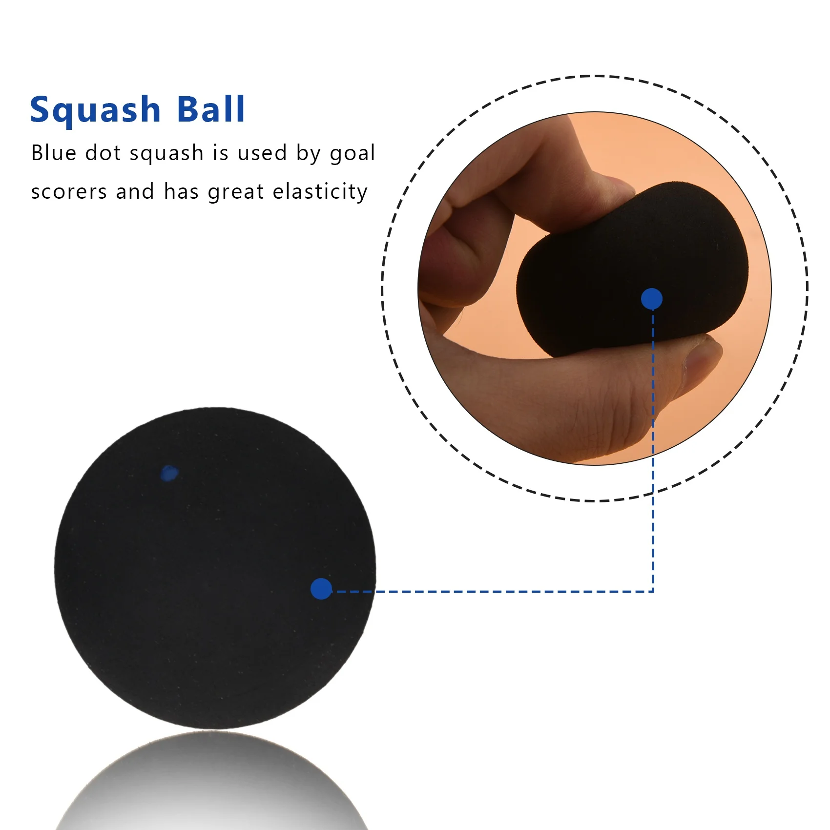 

【Supernew】Squash Ball Blue Dot Быстрая скорость Спортивные резиновые мячи Профессиональный игрок Соревнования Сквош (3 шт.)