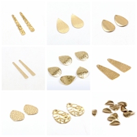 Hammered Charms,Brass Drop Shaped Pendant,Findings Accessories For Diy Earrings Necklace Bracelet DIY Making,Jewelry Supplies