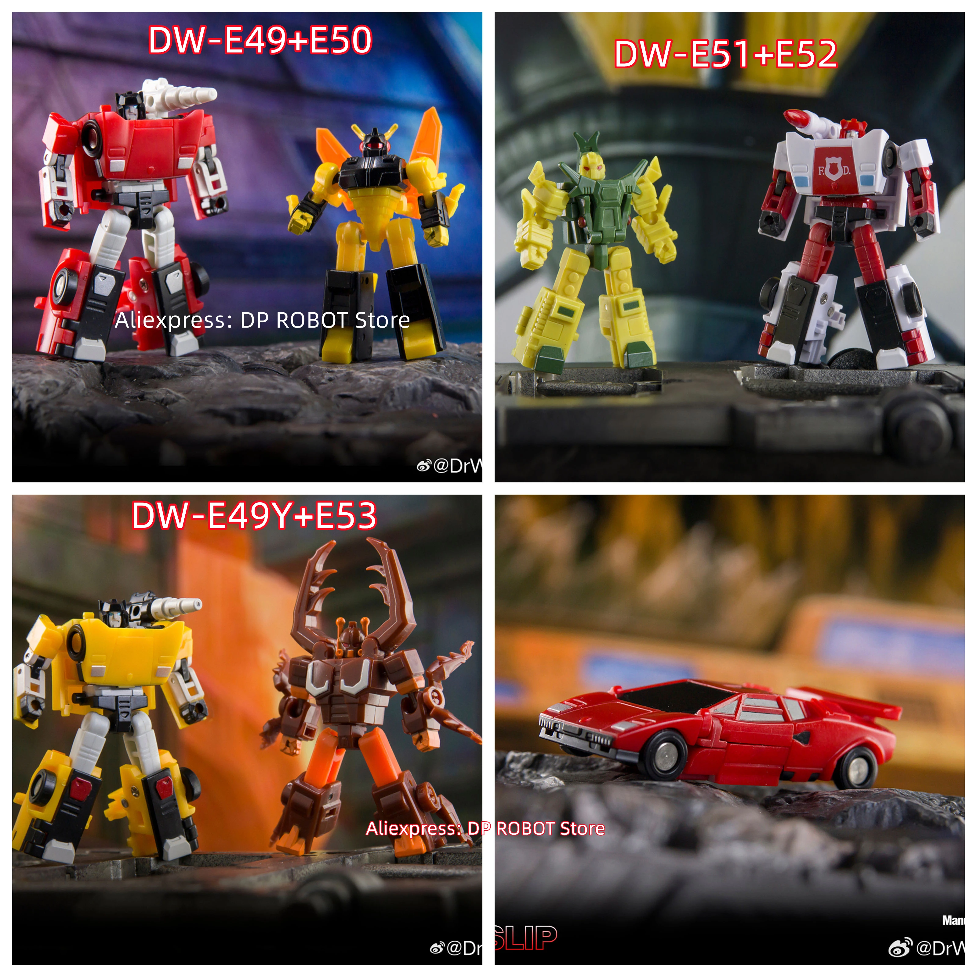 Offre spéciale [EN STOCK MAINTENANT] Transformation Dr Wu DW-E49 DW-E50 DW-E51 DW-E52 DW-E49Y DW-E53 Siswipe Insecticon BARRAGE Action Fi