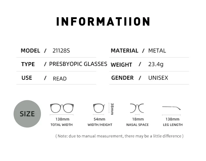 Metall-Lesebrille mit quadratischem Rahmen, alte Menschen, modische Persönlichkeit, Presbyopie-Brille für Männer und Frauen – Detail 1