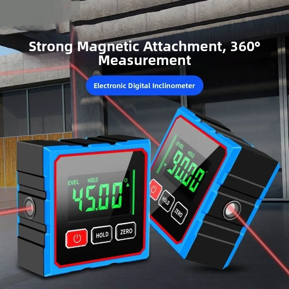 Elektronische digitale hoekdipèremeter Gradiëntmeting Dual Cross Level Gradenboog Inclinometer Niveaumeter Vierzijdige hoekmeter