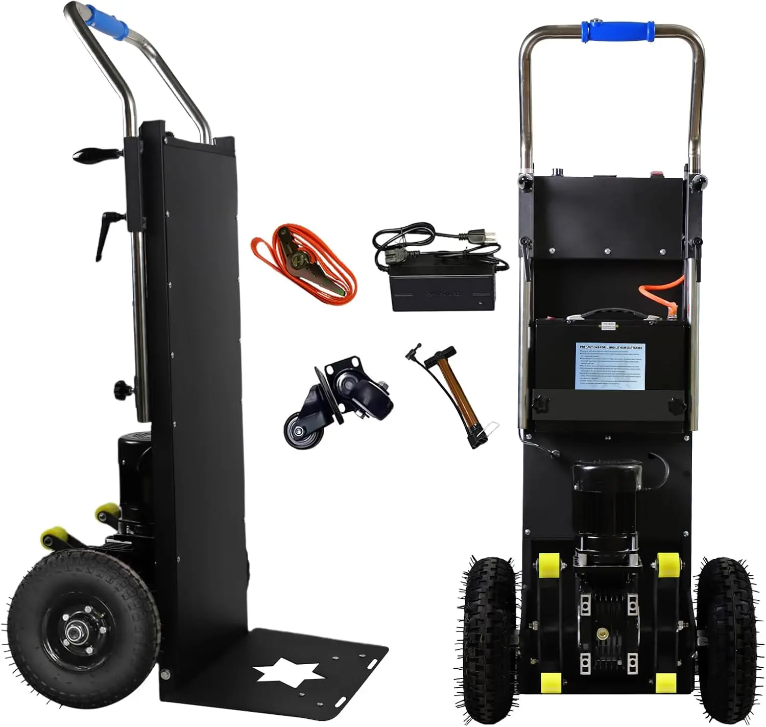 

Electric Stair Climbing Dolly Heavy Duty Cart 880lbs Capacity 1200W Motorized Hand Truck with Foldable Design for Moving