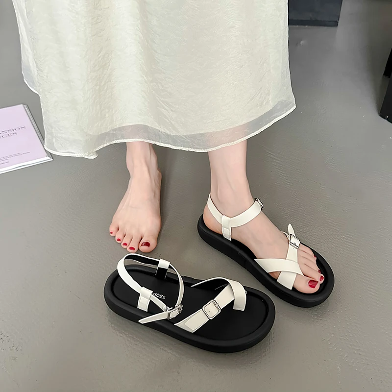 

2024 Summer Women Sandals Fashion Female Clip Toe Flats Slides Ladies Outdoor Casual Beach Sandalias Flip Flop Ladies Shoes