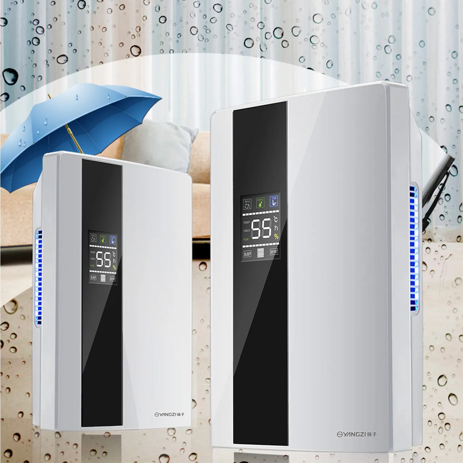 2200ML Deumidificatore telecomandato Essiccatore Purificatore d'aria Spegnimento automatico Macchina