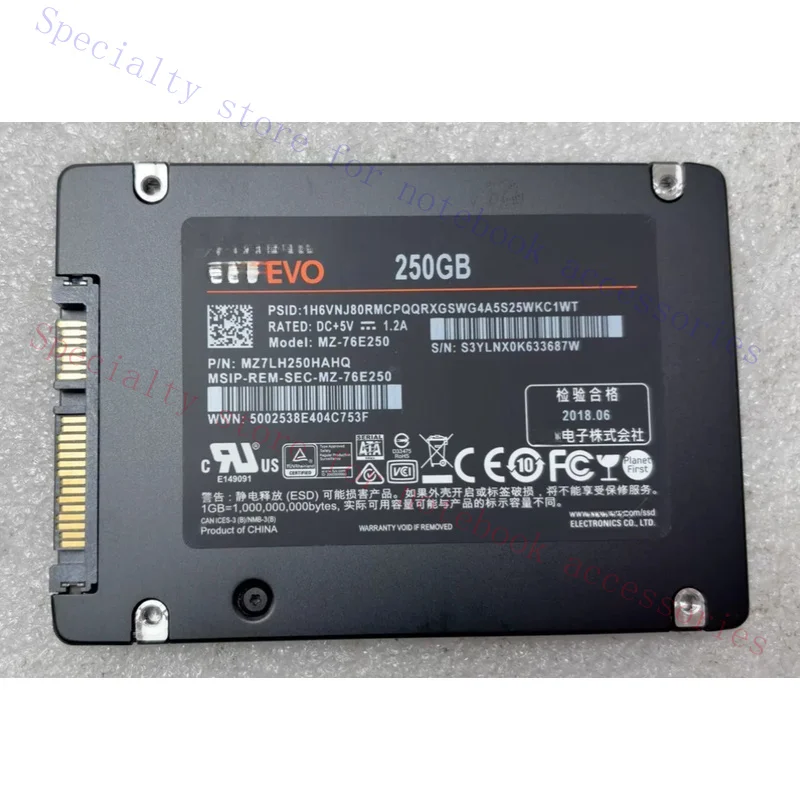 R+  Used for Samsung SSD 860 EVO 250 GB 500GB 2.5 in SATA III Solid State Drive